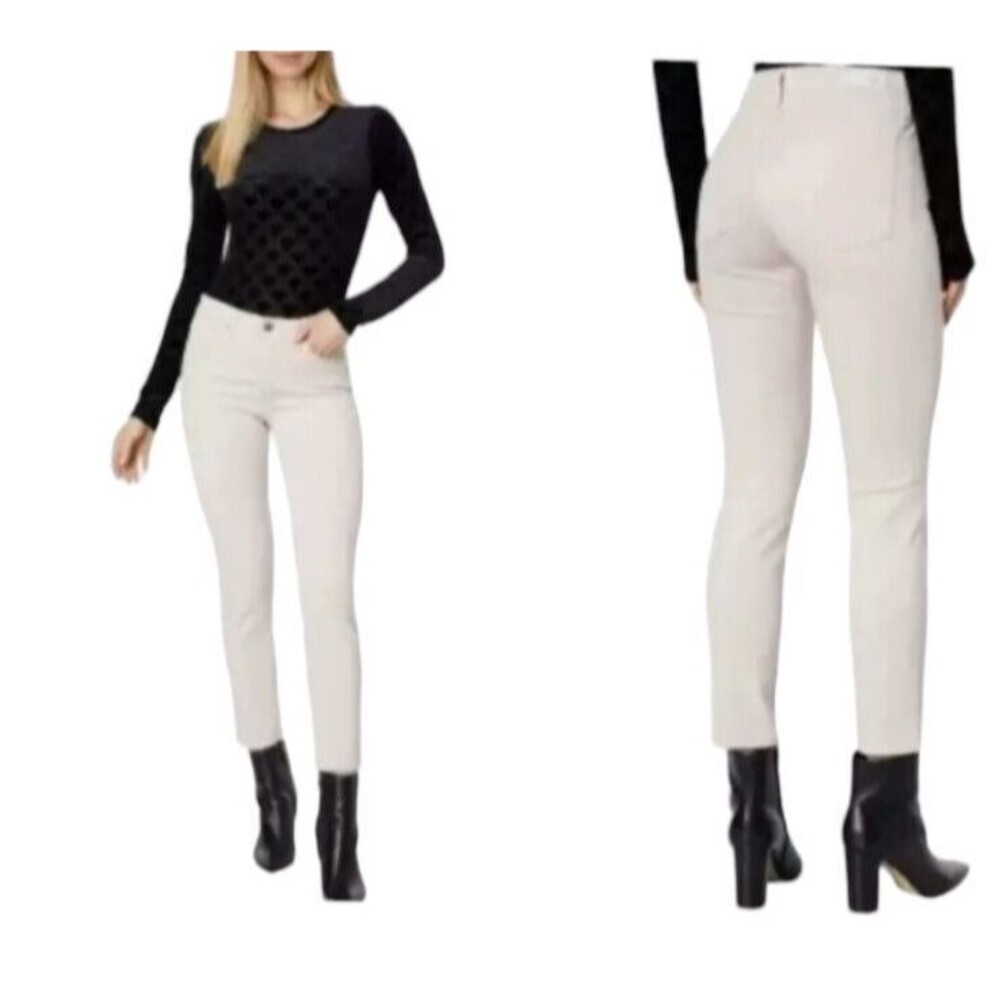AG Adriano Goldschmied Beige Stevie Ankle Slim Straight Skinny Pants Jeans  26R